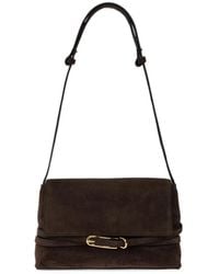 Liffner - Buckle-Detail Suede Shoulder Bag - Lyst