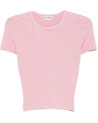 JW Anderson - Pointelle Bow-Detail T-Shirt - Lyst
