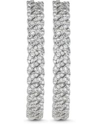 Jewels Aficionado - ダイヤモンド フープピアス 18kホワイトゴールド - Lyst