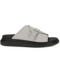 McQueen - Buckle-Fastening Leather Sandals - Lyst
