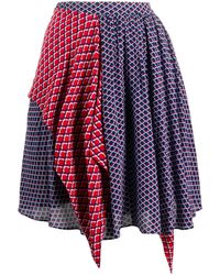 KENZO - Falda con estampado geométrico a paneles - Lyst