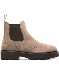 Doucal's - Perforated Slip-on Suede Boots - Lyst