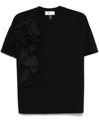 Nissa - Floral-Appliqué T-Shirt - Lyst