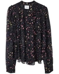 Isabel Marant - Floral-Print Silk-Blend Blouse - Lyst