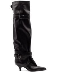 Elena Iachi - Buckle-Strap Pointed-Toe Boots - Lyst