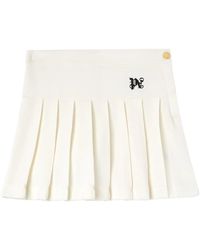 Palm Angels - Monogram-Embroidered Pleated Miniskirt - Lyst