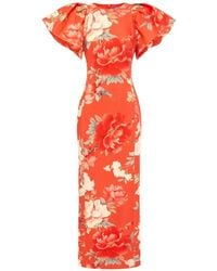 LEO LIN - Lucinda フローラル パフスリーブ ドレス - Lyst