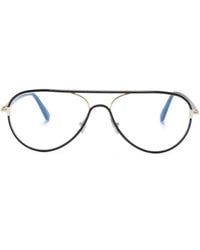 Tom Ford - Ft5897B Logo-Engraved Pilot-Frame Glasses - Lyst
