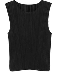 Pleats Please Issey Miyake - Monthly Colors May Pleated Sleeveless Top - Lyst