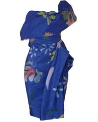 Rosie Assoulin - Vestido midi Dawn drapeado con motivo floral - Lyst