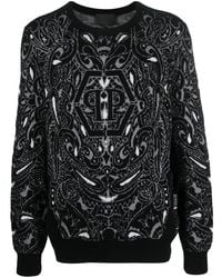 Philipp Plein - Paisley-Print Cashmere-Silk Jumper - Lyst