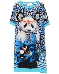 The Artistylist - Panda-Print Silk Mini Dress - Lyst