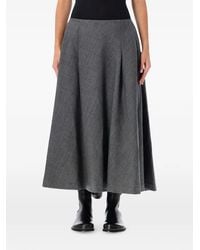 Ami Paris - Pleated A-Line Midi Skirt - Lyst
