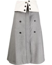 ROKH - A-line Wool-blend Midi Skirt - Lyst
