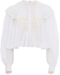 Chloé - Blouse Met Ruches - Lyst