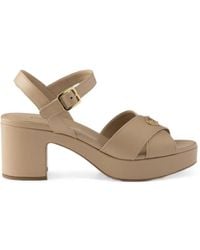 Prada - Nappa Leather Platform Sandals - Lyst