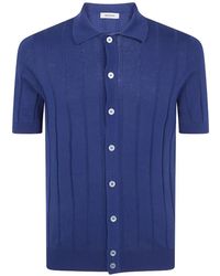 Gran Sasso - Ribgebreid Button-Up Overhemd - Lyst