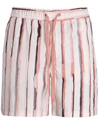 BOSS - Sandrew Striped Drawstring Shorts - Lyst