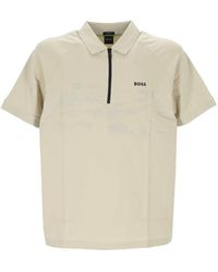 BOSS - Textured Raglan-Sleeve Polo Shirt - Lyst