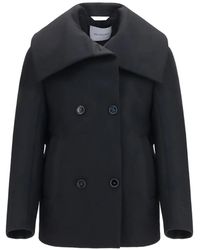 Balenciaga - Structured High-Neck Peacoat - Lyst