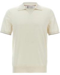 Brunello Cucinelli - En coton polo avec broderie de logo - Lyst