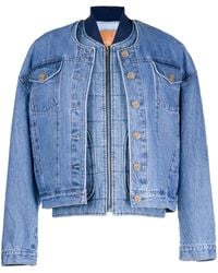 Rejina Pyo - Wells Layered Denim Bomber Jacket - Lyst