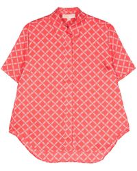 MICHAEL Michael Kors - Empire Logo-print Satin Shirt - Lyst
