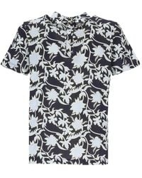 Altea - Floral-Print Cotton Polo Shirt - Lyst