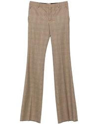 Saint Laurent - Check-Pattern Flared Trousers - Lyst
