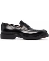 Santoni - Brushed Leather Penny Loafers - Lyst