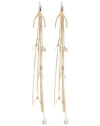 McQueen - Wishbone Crystal-Embellished Drop Earrings - Lyst