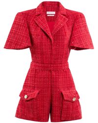 Saiid Kobeisy - Tweed Belted Jumpsuit - Lyst