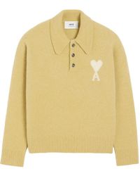 Ami Paris - Ami De Coeur Long-Sleeved Polo Shirt - Lyst