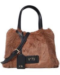 V73 - Smeraldo Faux-Fur Logo-Patch Tote Bag - Lyst