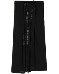 Y's Yohji Yamamoto - Pleated Midi Skirt - Lyst