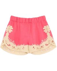 Valentino Garavani - Embroidered Couture Linen Shorts - Lyst