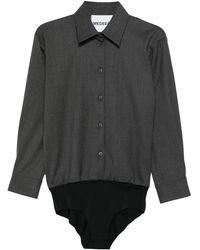 MEDEA - Button-Front Shirt Bodysuit - Lyst