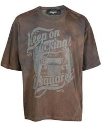 DSquared² - Graphic-Print Cotton T-Shirt - Lyst