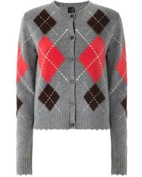 Pinko - Cardiff Cardigan Argyle Pattern Cropped Cardigan - Lyst