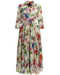 Samantha Sung - Floral-Print Belted Dress - Lyst