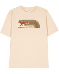 Maison Kitsuné - Flash Fox-motif Cotton T-shirt - Lyst