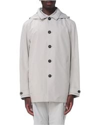 Save The Duck - Hooded Single-Breasted Coat - Lyst
