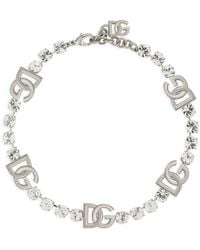 Dolce & Gabbana - Crystal-Embellished Dg Necklace - Lyst