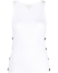MICHAEL Michael Kors - Button-Embellished Ribbed Tank Top - Lyst