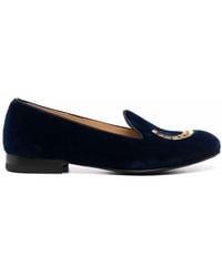 SCAROSSO - Myrtle Embroidered Velvet Loafers - Lyst
