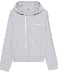 Miu Miu - Felpa Con Cappuccio E Zip - Lyst