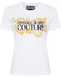 Versace Jeans Couture - Cotton T-shirt With Printed Logo - Lyst