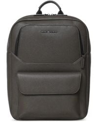 ARMANI EXCHANGE - Pebbled-Texture Logo-Plaque Backpack - Lyst