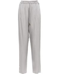 Elisabetta Franchi - Satin Tapered Trousers - Lyst