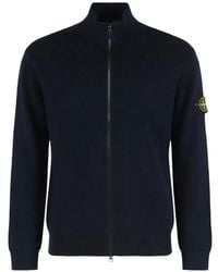Stone Island - Zip-Up Organic Cotton Cardigan - Lyst
